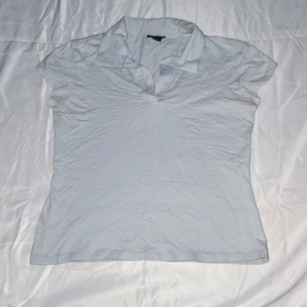 My Michelle Light Blue Collared T-Shirt